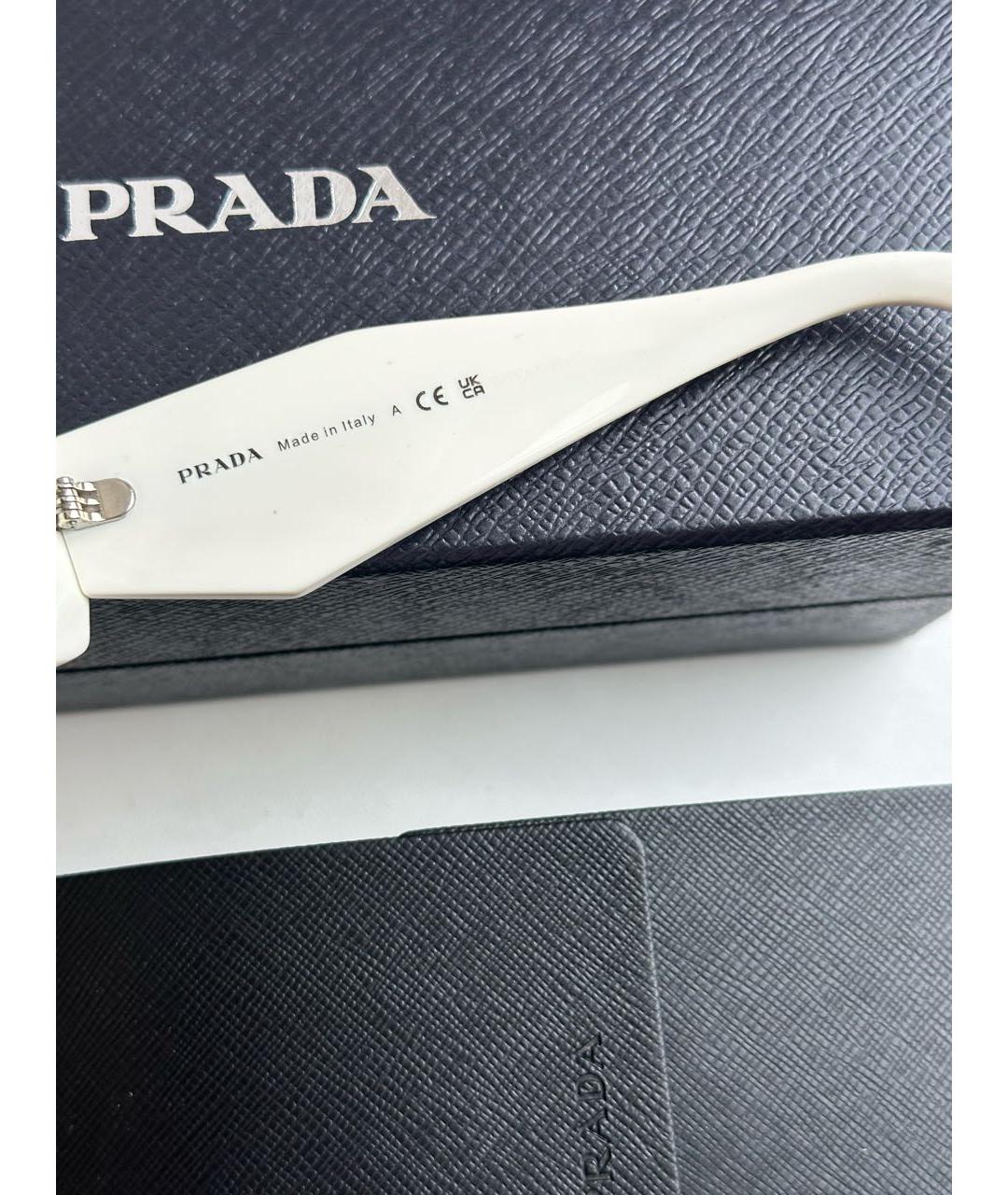 PRADA Белые пластиковые солнцезащитные очки, фото 4