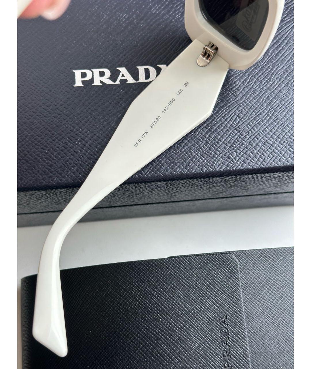 PRADA Белые пластиковые солнцезащитные очки, фото 6