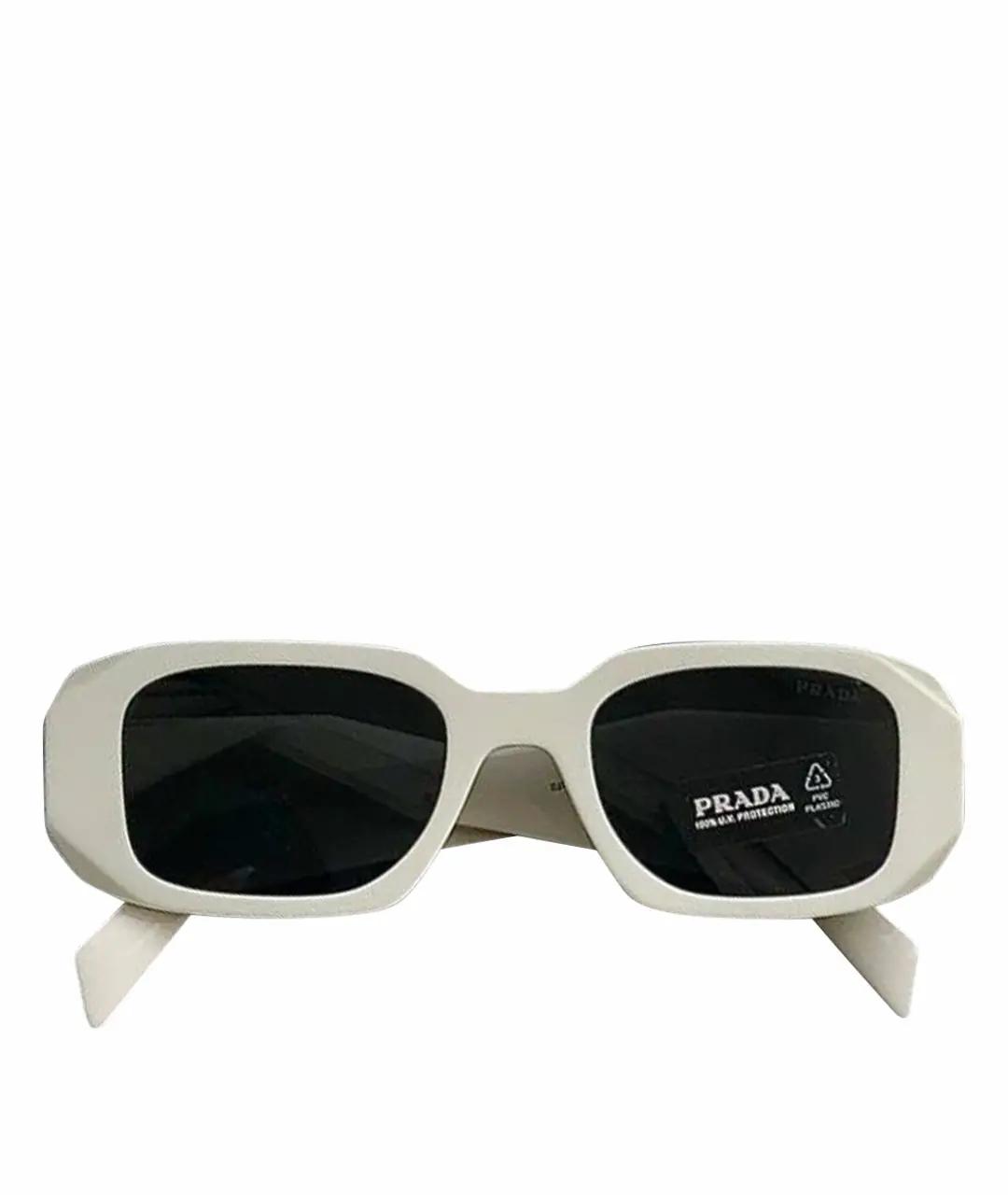 PRADA Белые пластиковые солнцезащитные очки, фото 1