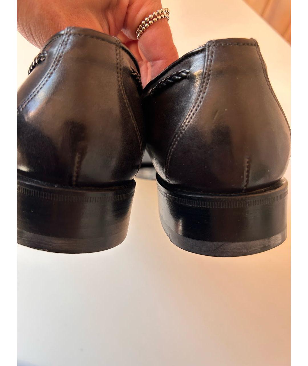SANTONI Черные кожаные лоферы, фото 5