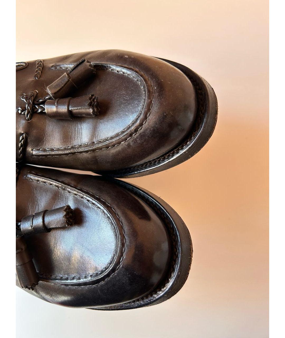SANTONI Черные кожаные лоферы, фото 4