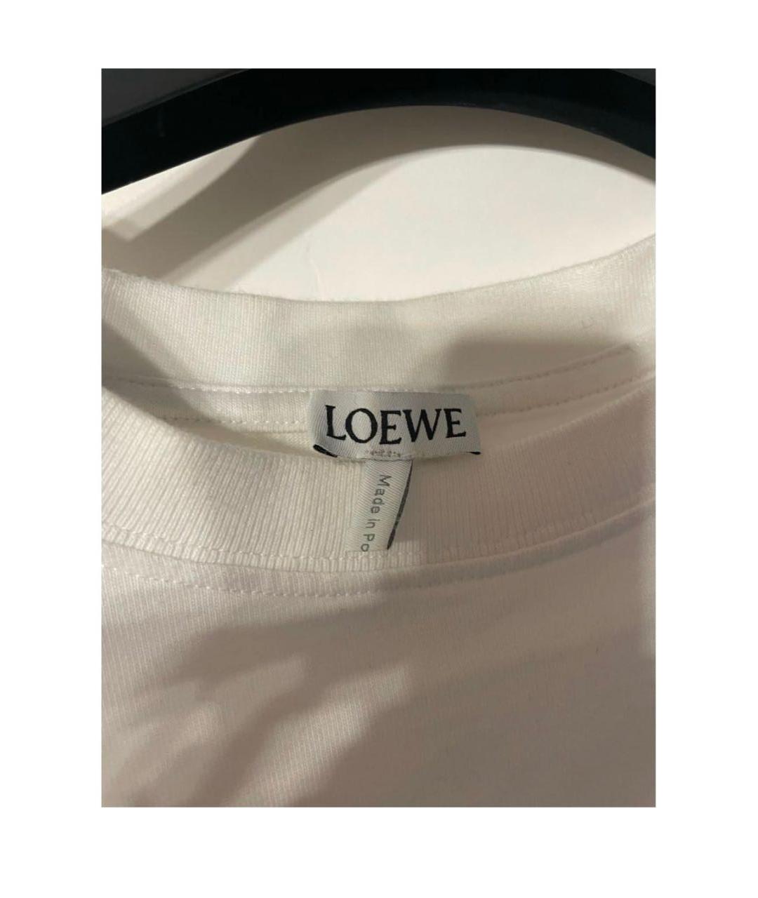 LOEWE Белая хлопковая футболка, фото 4