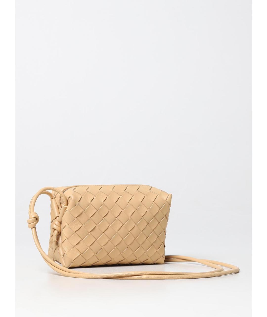 BOTTEGA VENETA Бежевая кожаная сумка через плечо, фото 2