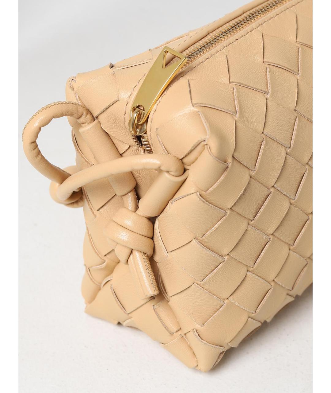 BOTTEGA VENETA Бежевая кожаная сумка через плечо, фото 3