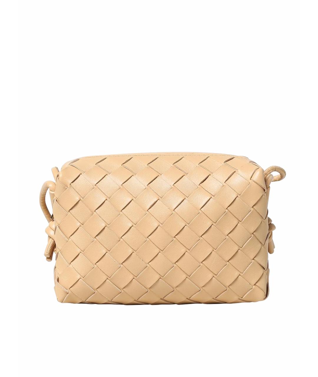 BOTTEGA VENETA Бежевая кожаная сумка через плечо, фото 1