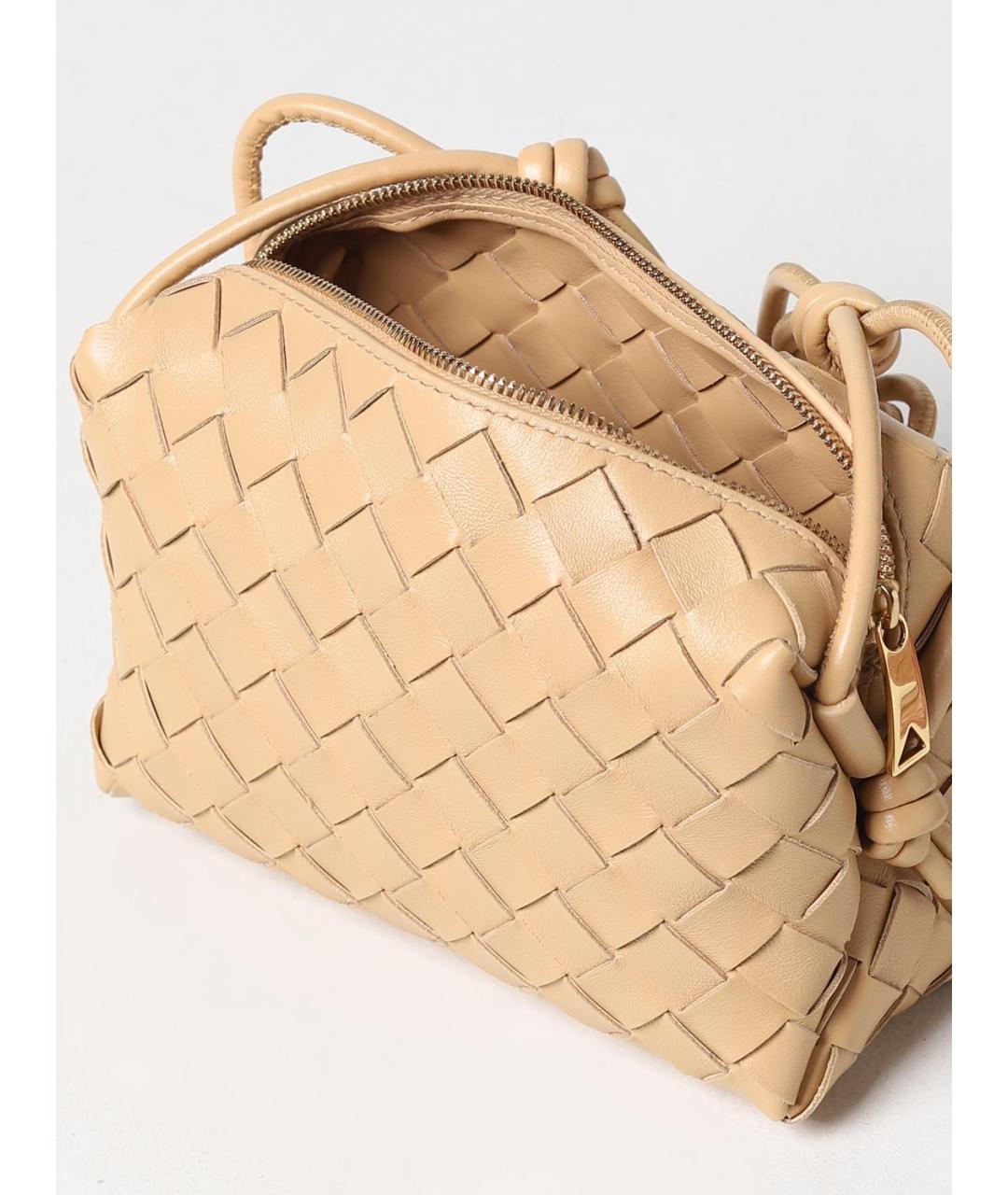 BOTTEGA VENETA Бежевая кожаная сумка через плечо, фото 4