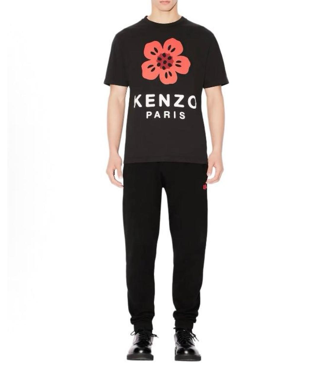 KENZO Черная хлопковая футболка, фото 3