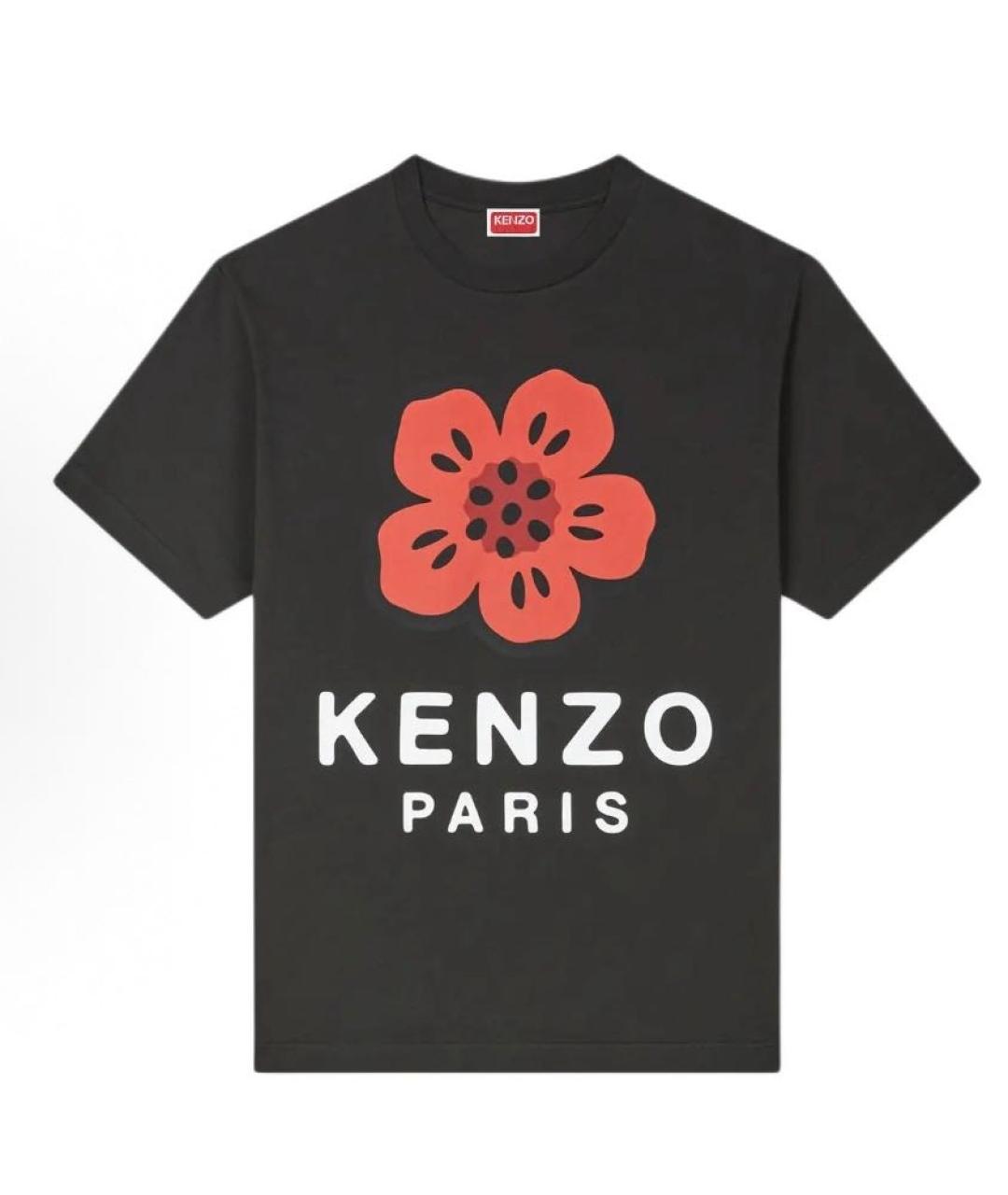 KENZO Черная хлопковая футболка, фото 1
