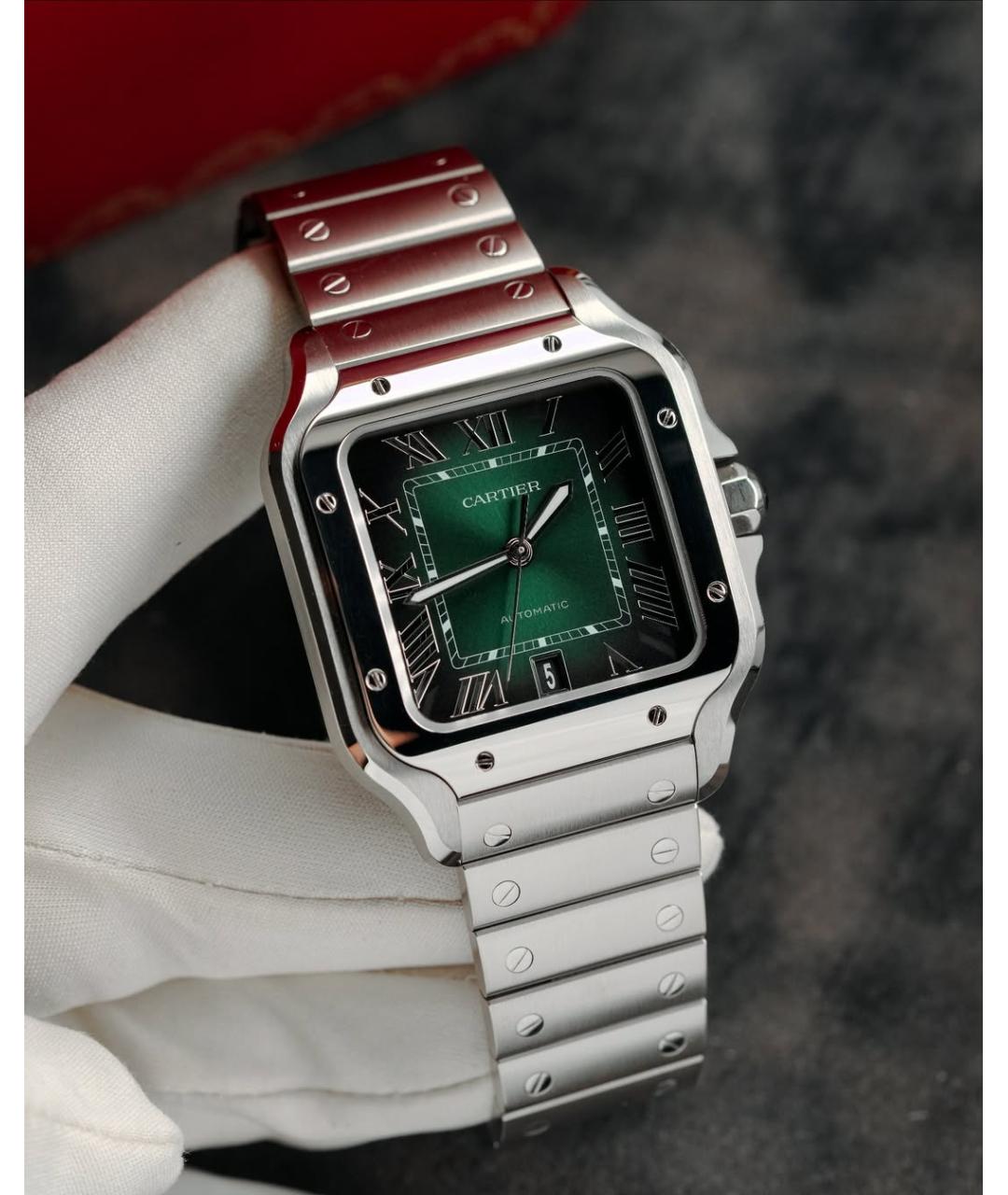 CARTIER Зеленые часы, фото 4