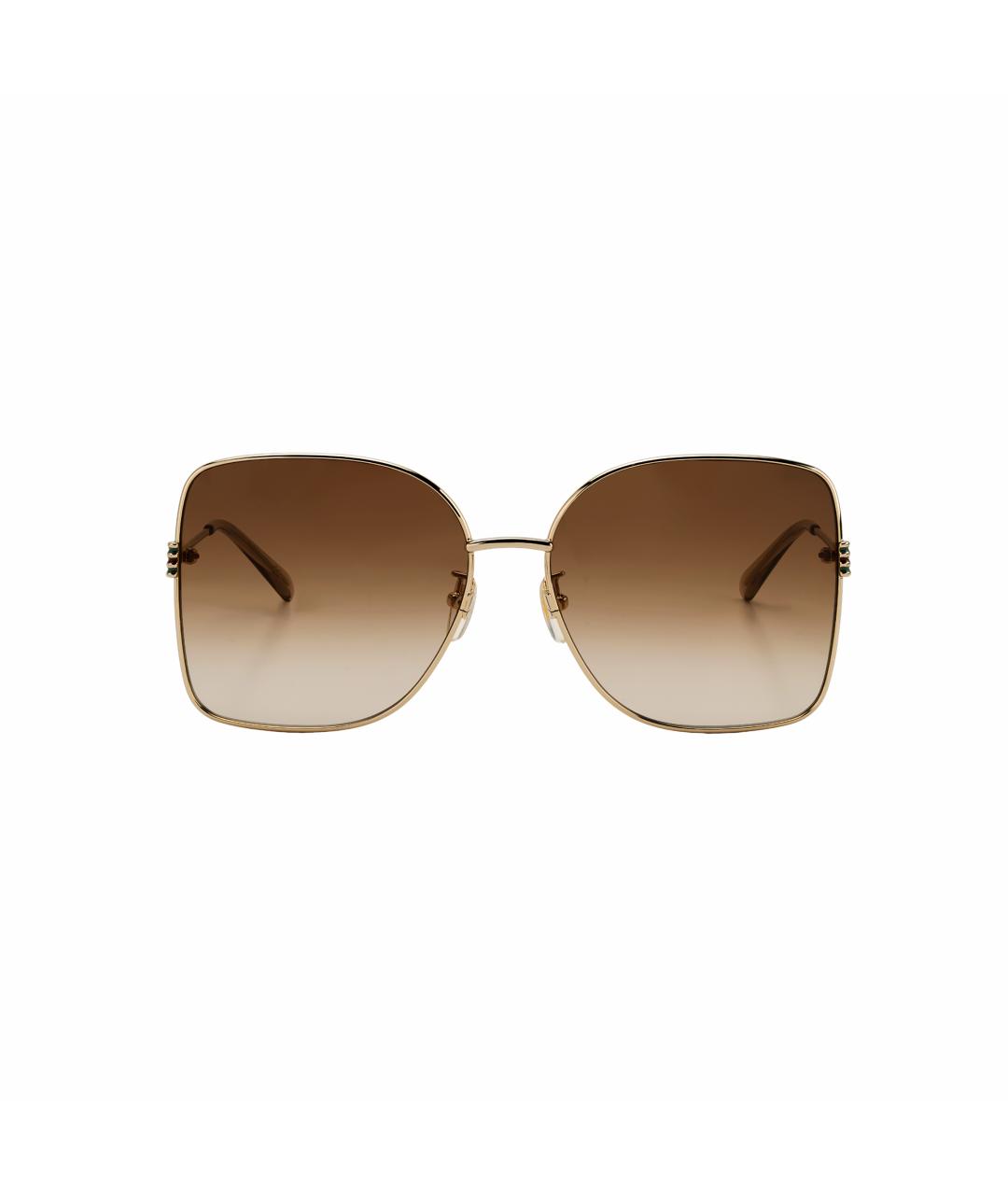 GUCCI Золотые металлические солнцезащитные очки, фото 2