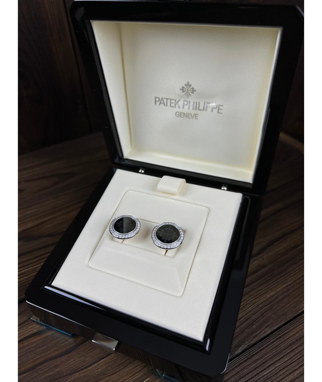 PATEK PHILIPPE Черные запонки из белого золота, фото 2