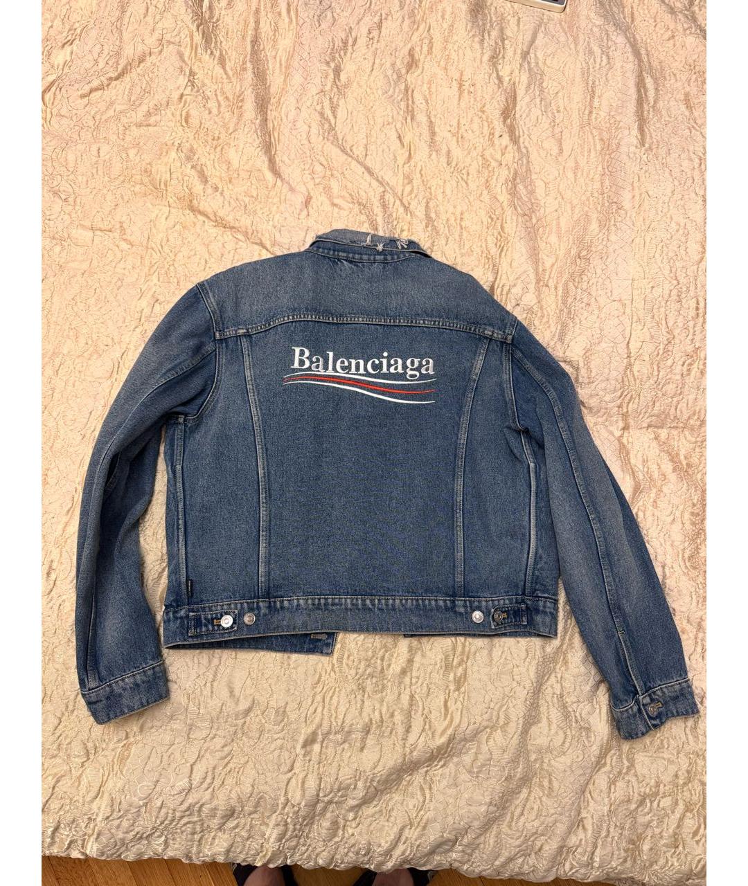 BALENCIAGA Синяя деним куртка, фото 2