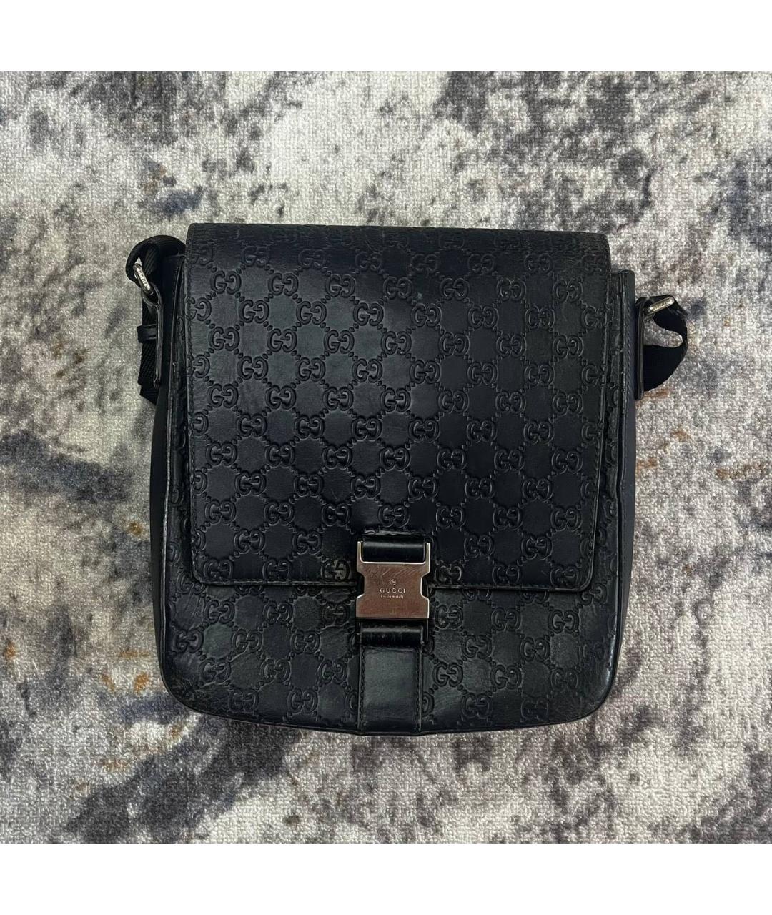 GUCCI Темно-синяя кожаная сумка на плечо, фото 5
