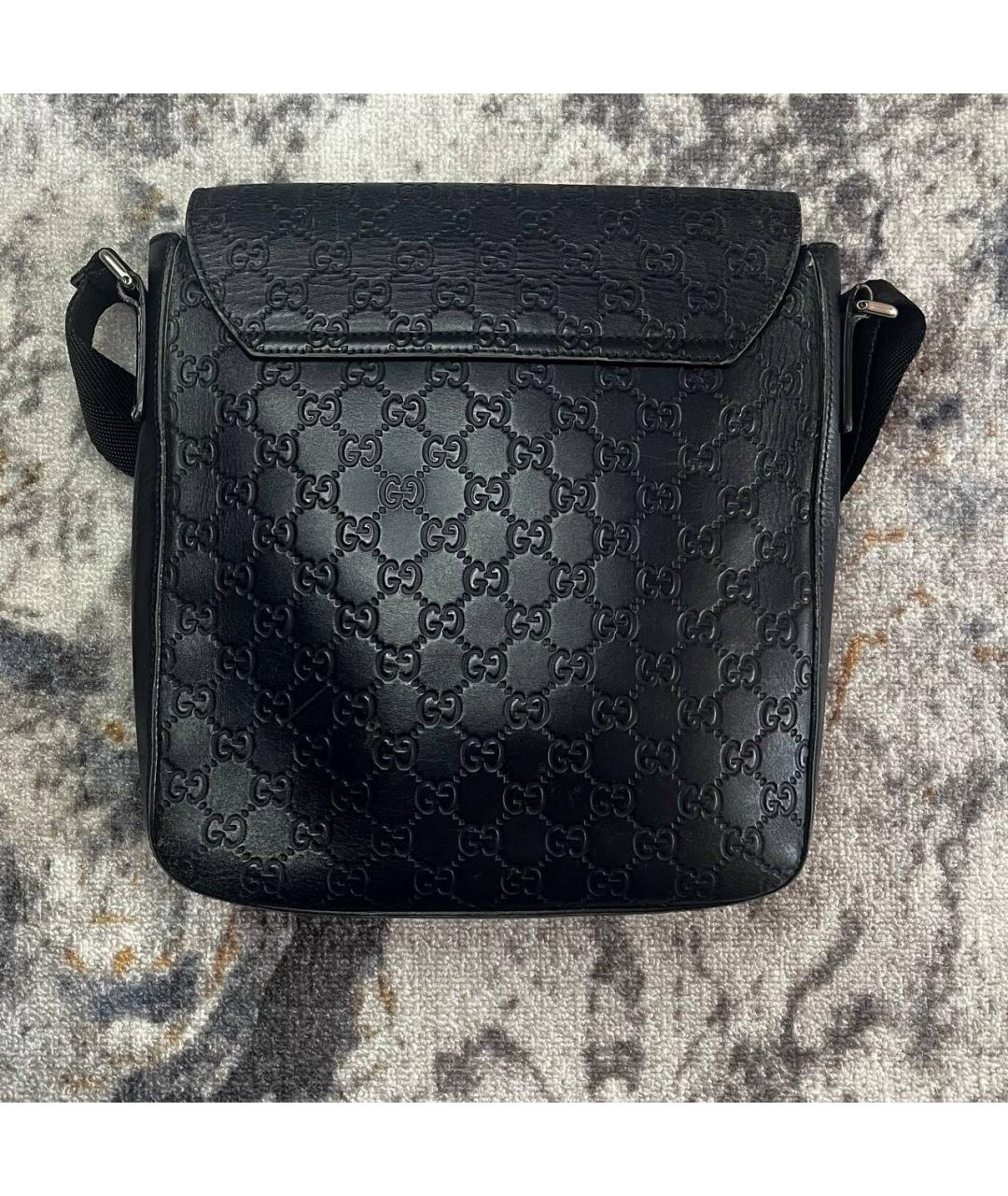 GUCCI Темно-синяя кожаная сумка на плечо, фото 3