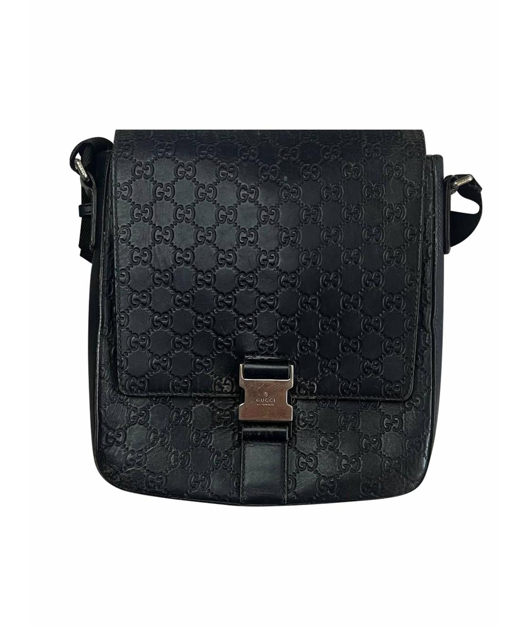 GUCCI Темно-синяя кожаная сумка на плечо, фото 1