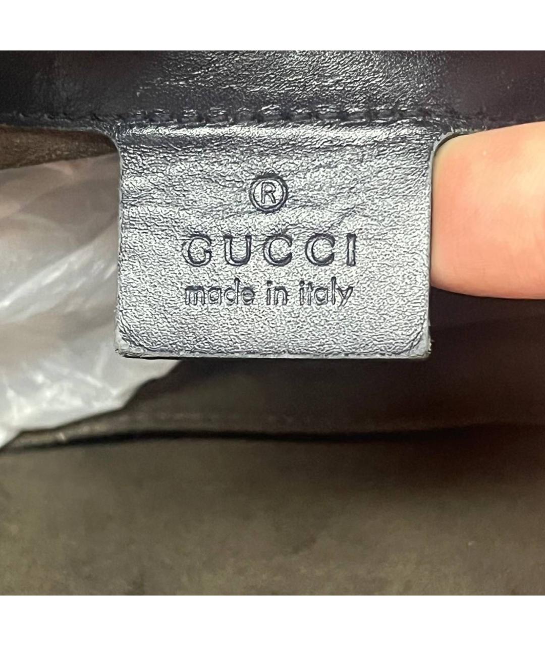 GUCCI Темно-синяя кожаная сумка на плечо, фото 4