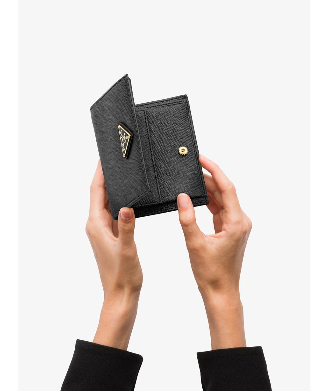 PRADA Черный кожаный кошелек, фото 4