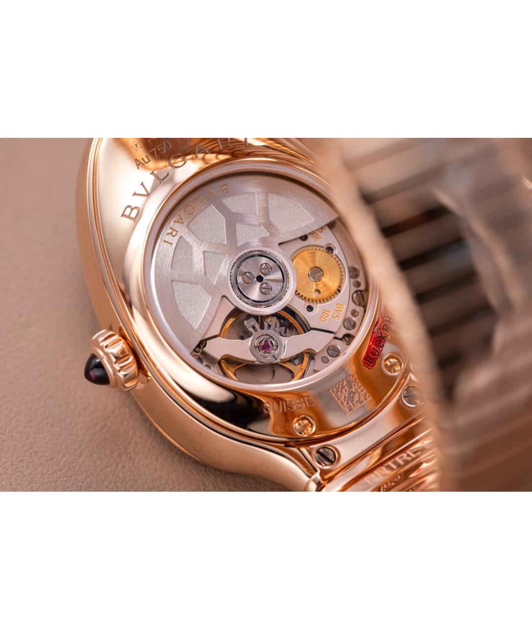 BVLGARI Белые часы из розового золота, фото 4