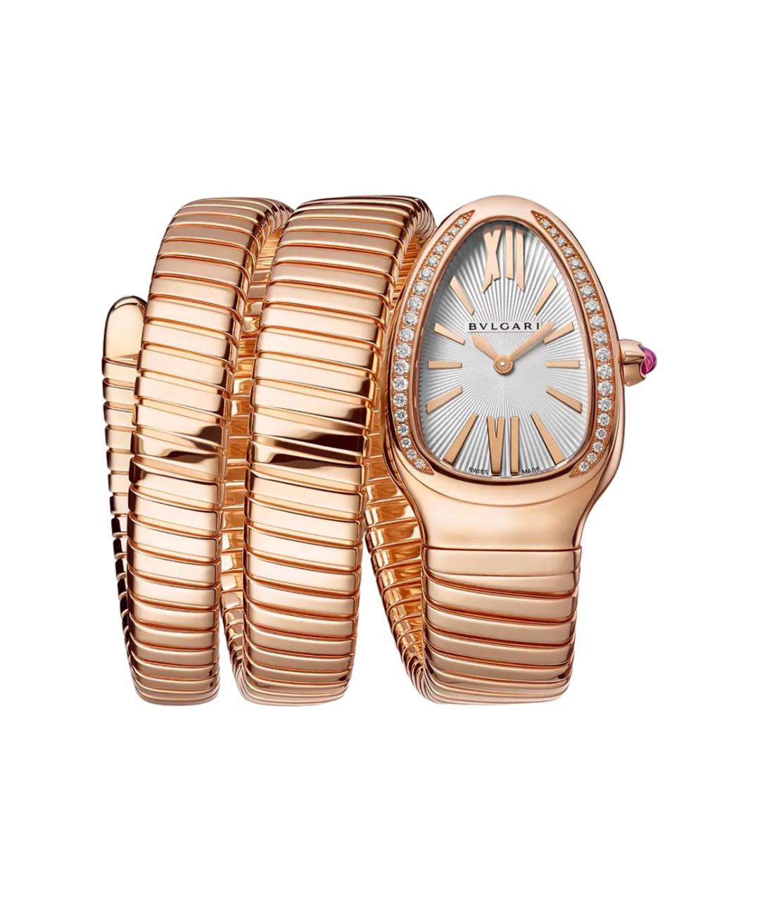 BVLGARI Белые часы из розового золота, фото 1