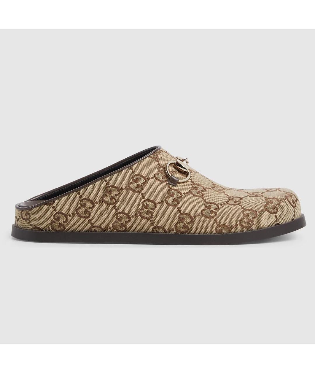 GUCCI Бежевые текстильные мюли, фото 8