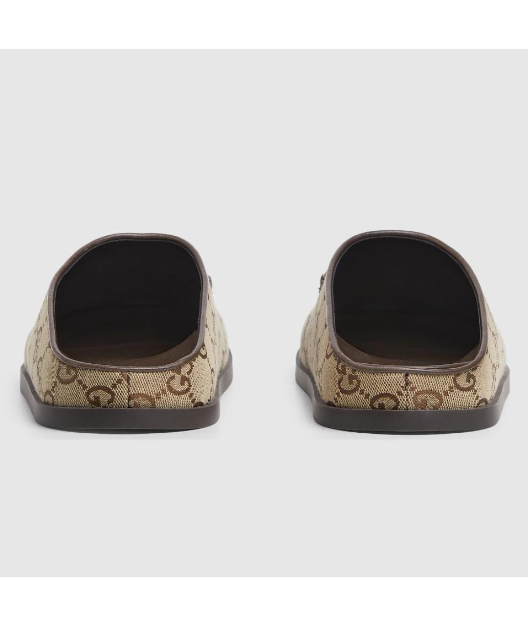 GUCCI Бежевые текстильные мюли, фото 5