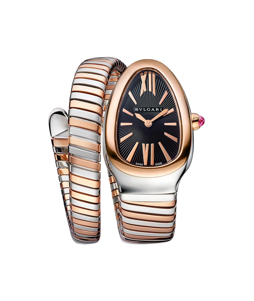 BVLGARI Черные часы из розового золота, фото 1