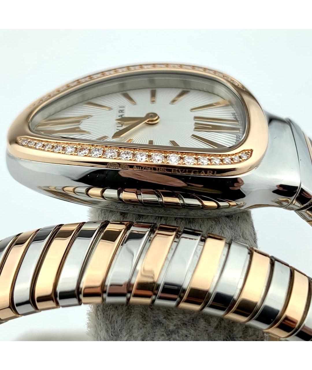 BVLGARI Белые часы из розового золота, фото 6