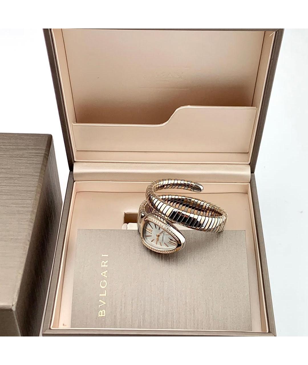 BVLGARI Белые часы из розового золота, фото 9