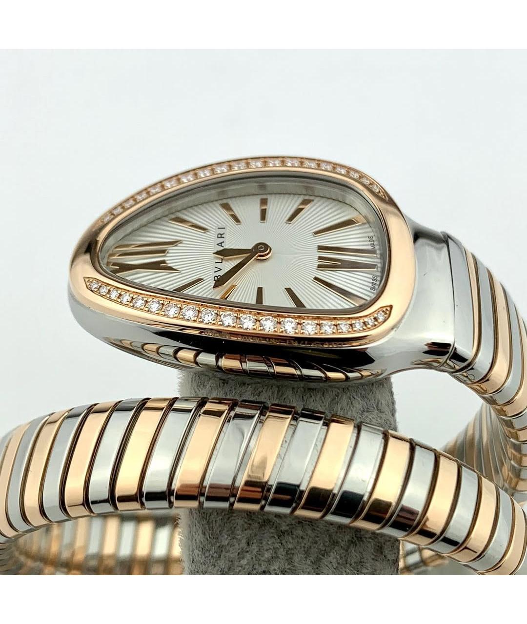 BVLGARI Белые часы из розового золота, фото 4