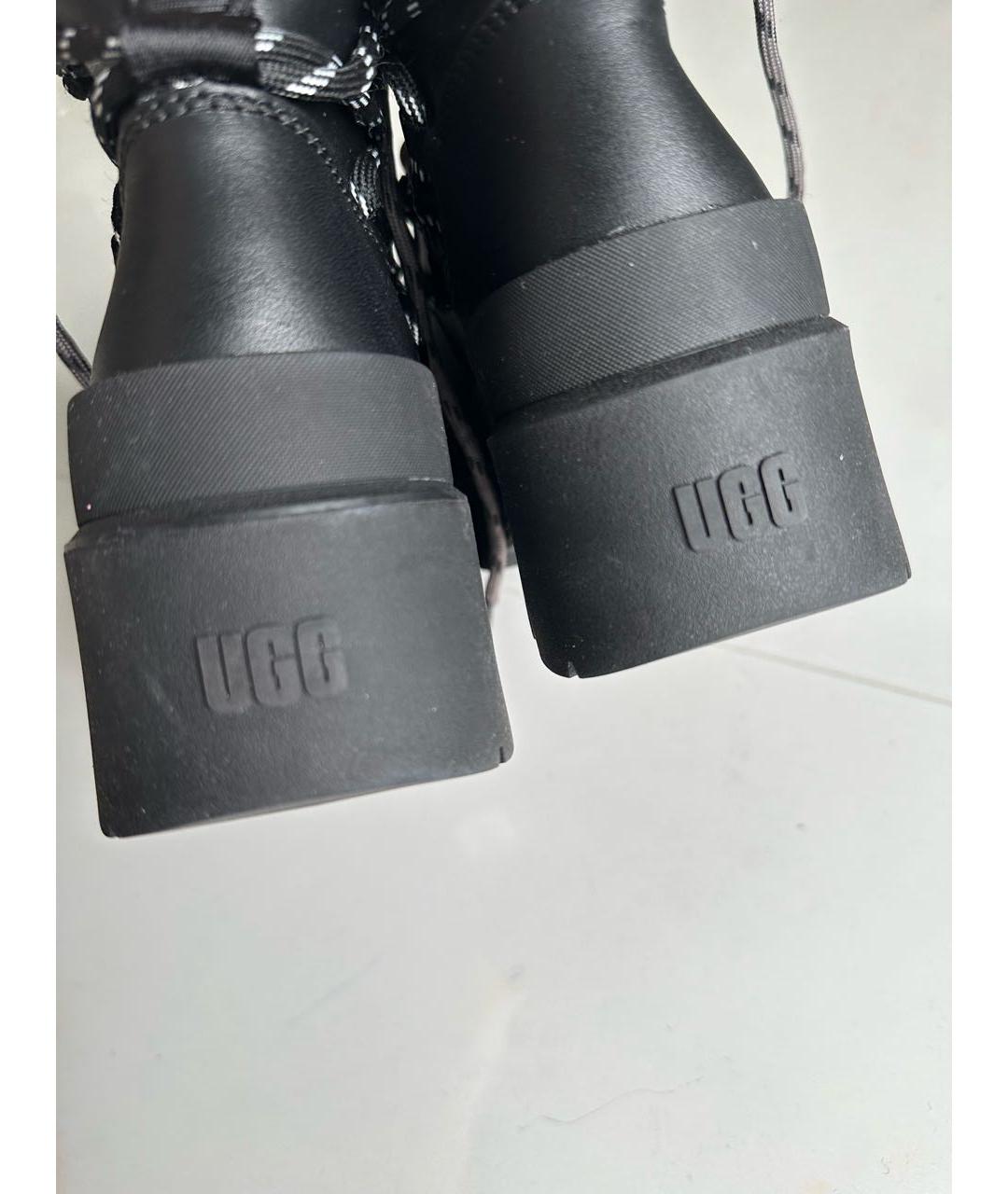 UGG AUSTRALIA Черные кожаные ботинки, фото 3