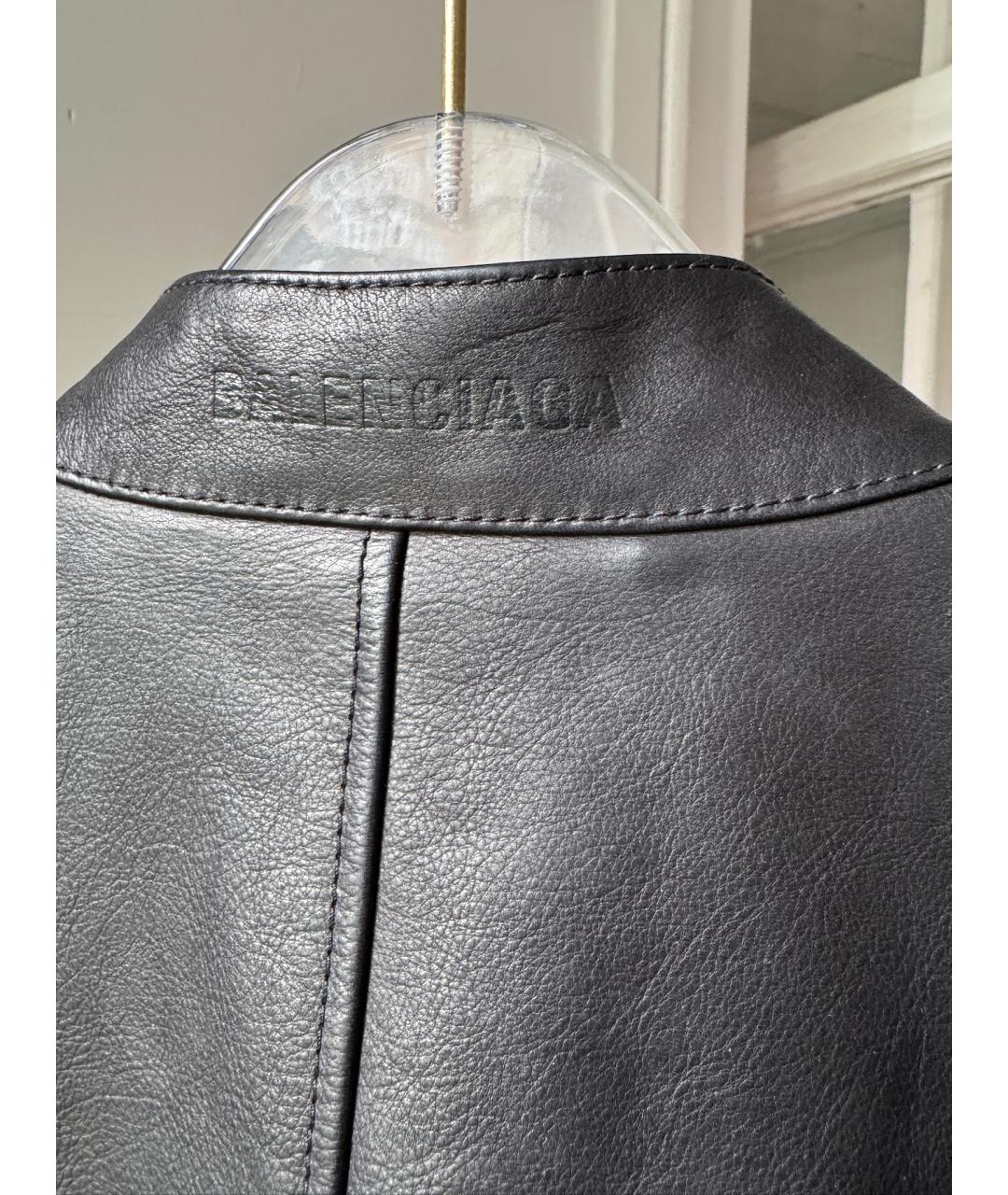 BALENCIAGA Черная кожаная куртка, фото 6