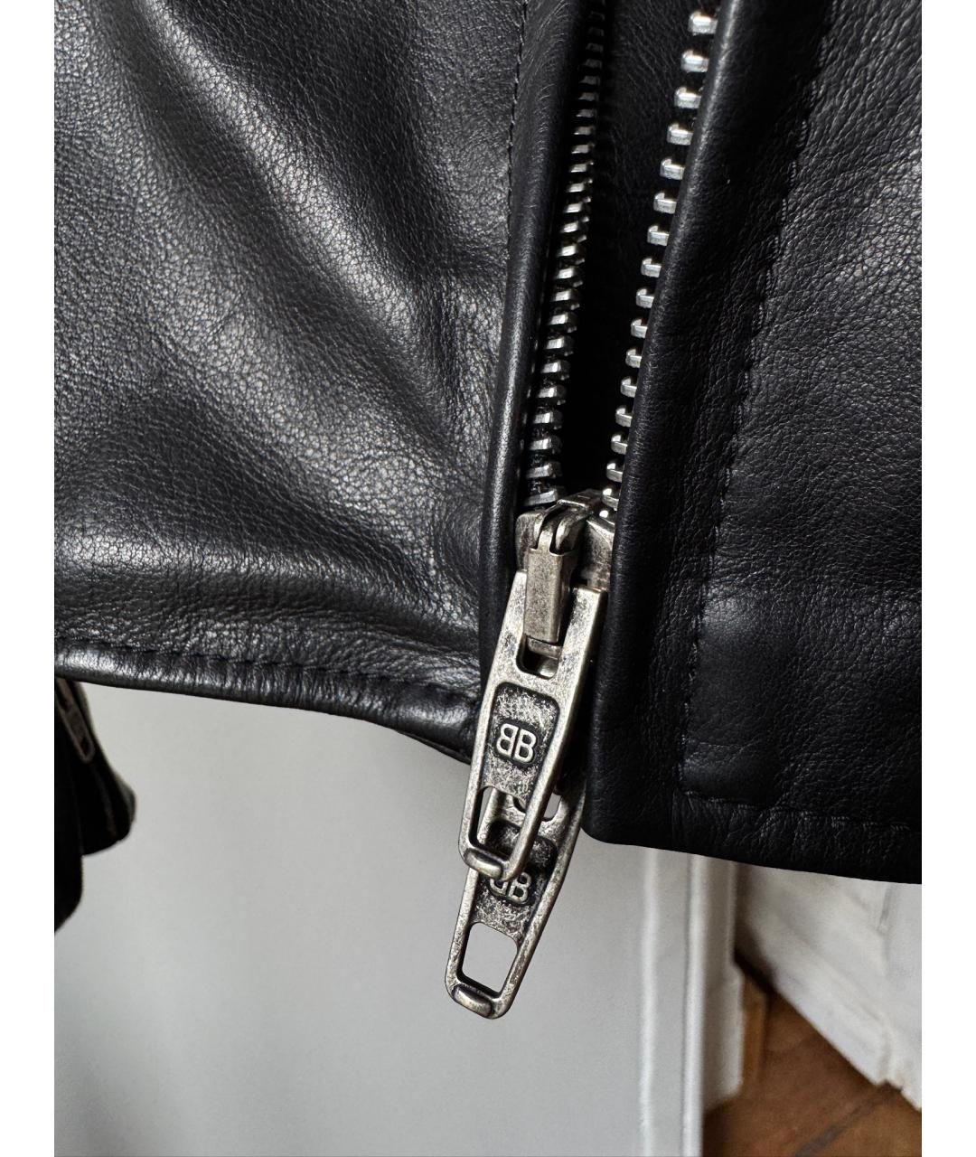 BALENCIAGA Черная кожаная куртка, фото 7