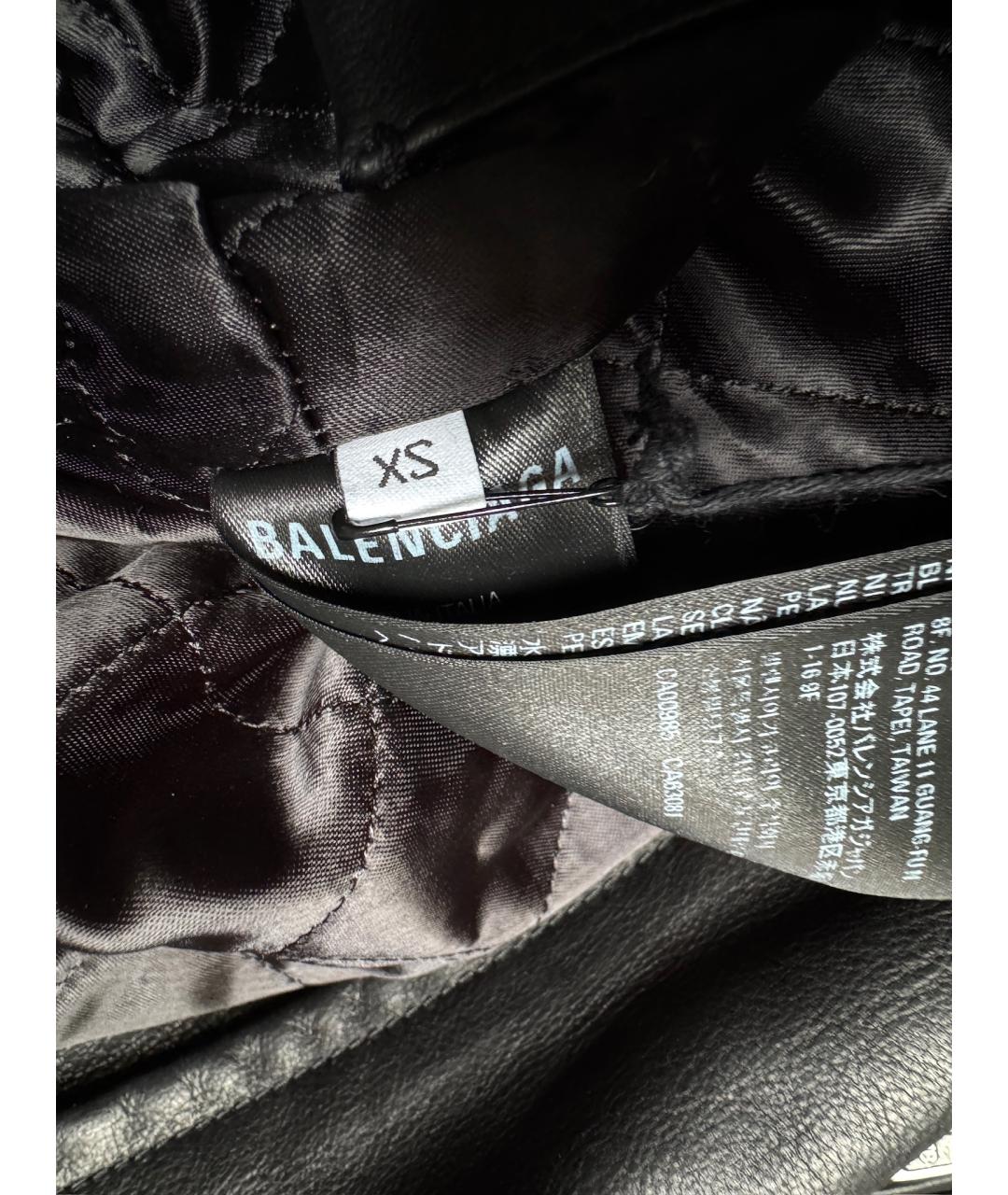 BALENCIAGA Черная кожаная куртка, фото 8