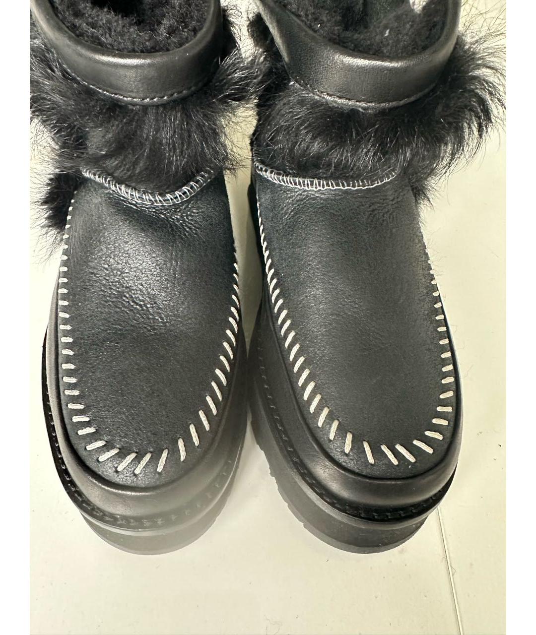 UGG AUSTRALIA Черные кожаные ботинки, фото 3