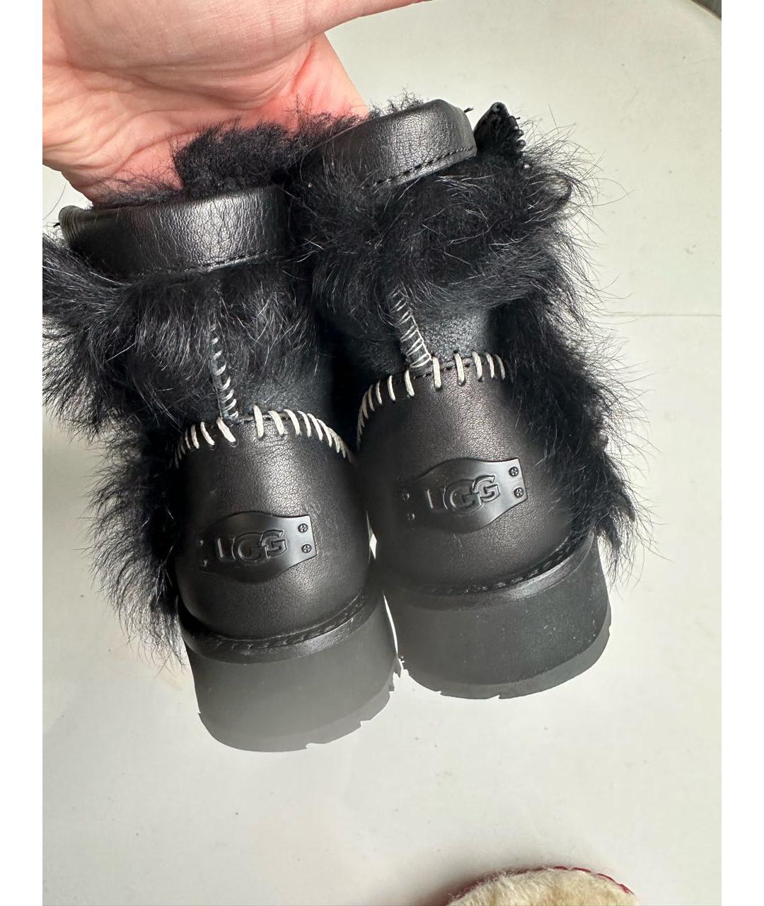 UGG AUSTRALIA Черные кожаные ботинки, фото 6
