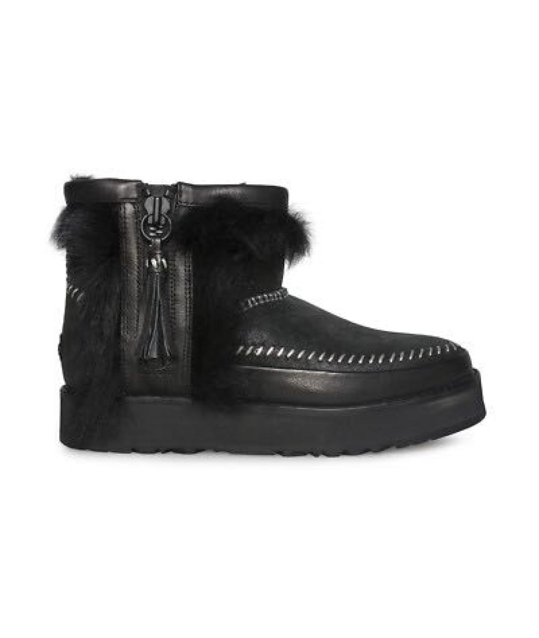 UGG AUSTRALIA Черные кожаные ботинки, фото 1