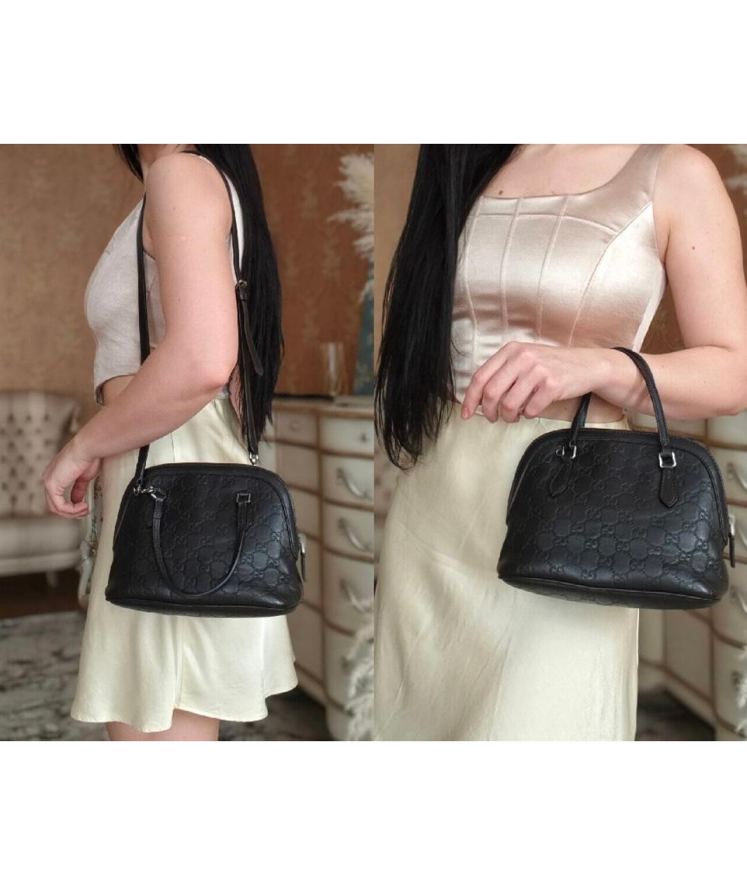 GUCCI Коричневая кожаная сумка с короткими ручками, фото 4