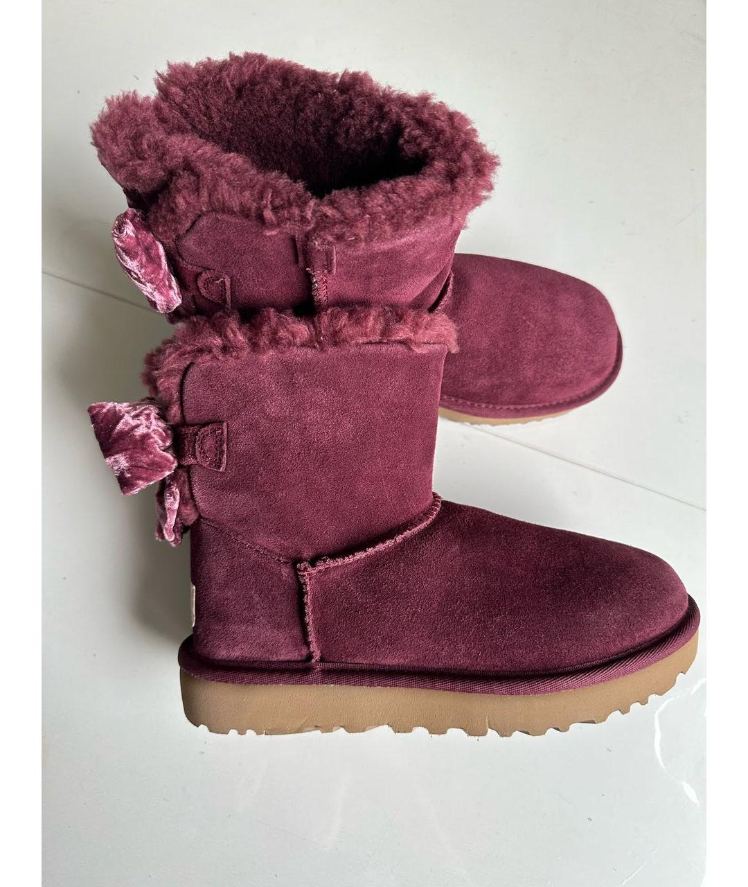 UGG AUSTRALIA Бордовые замшевые полусапоги, фото 4