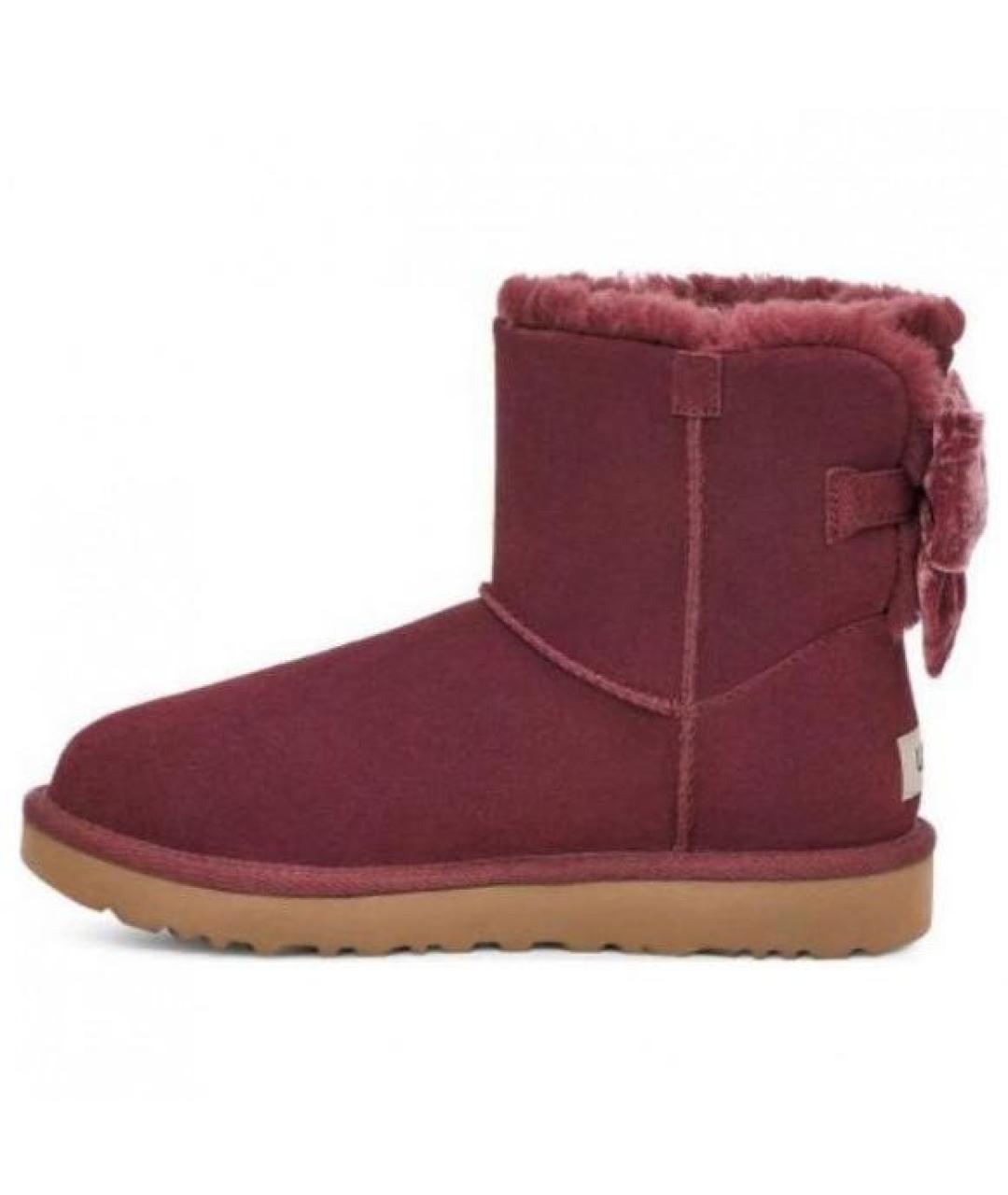 UGG AUSTRALIA Бордовые замшевые полусапоги, фото 8