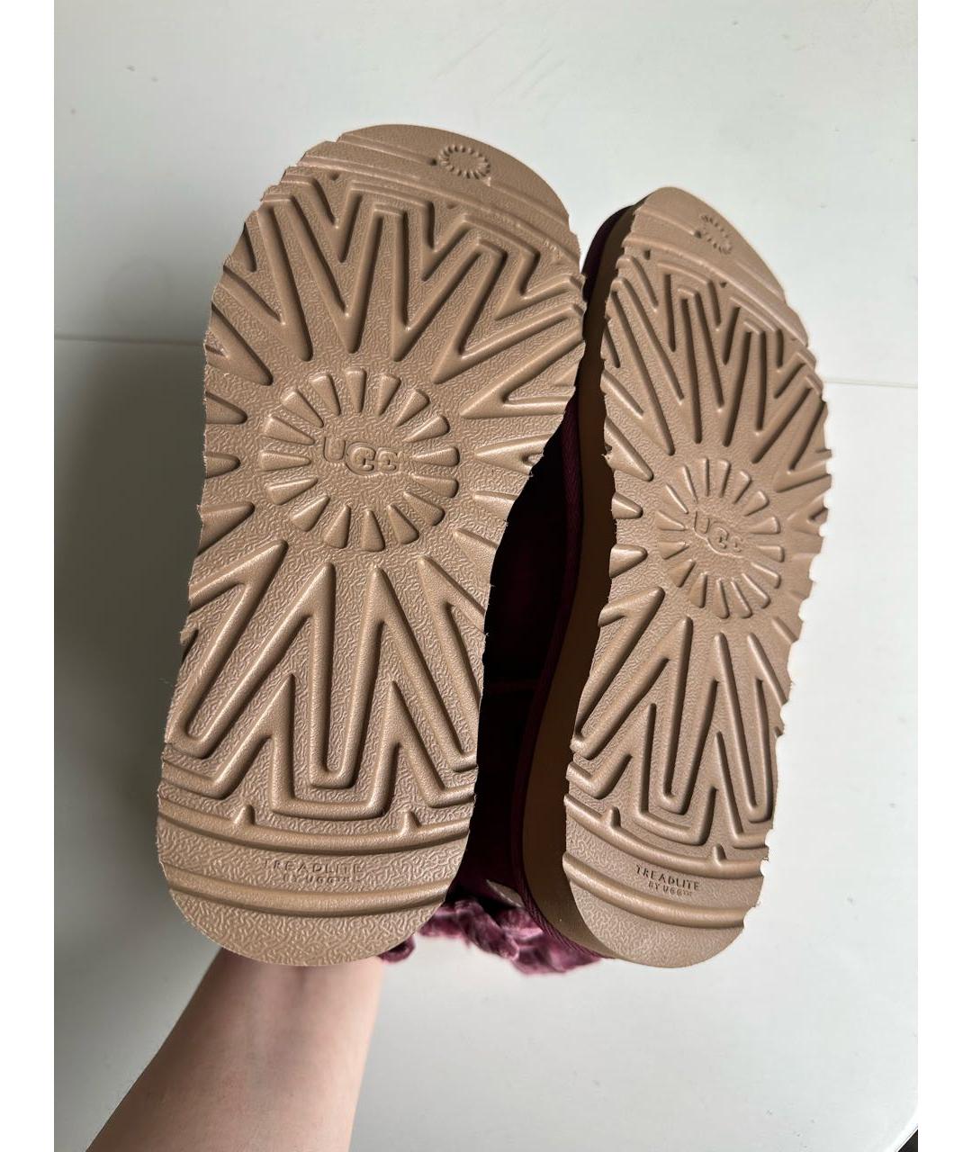 UGG AUSTRALIA Бордовые замшевые полусапоги, фото 5