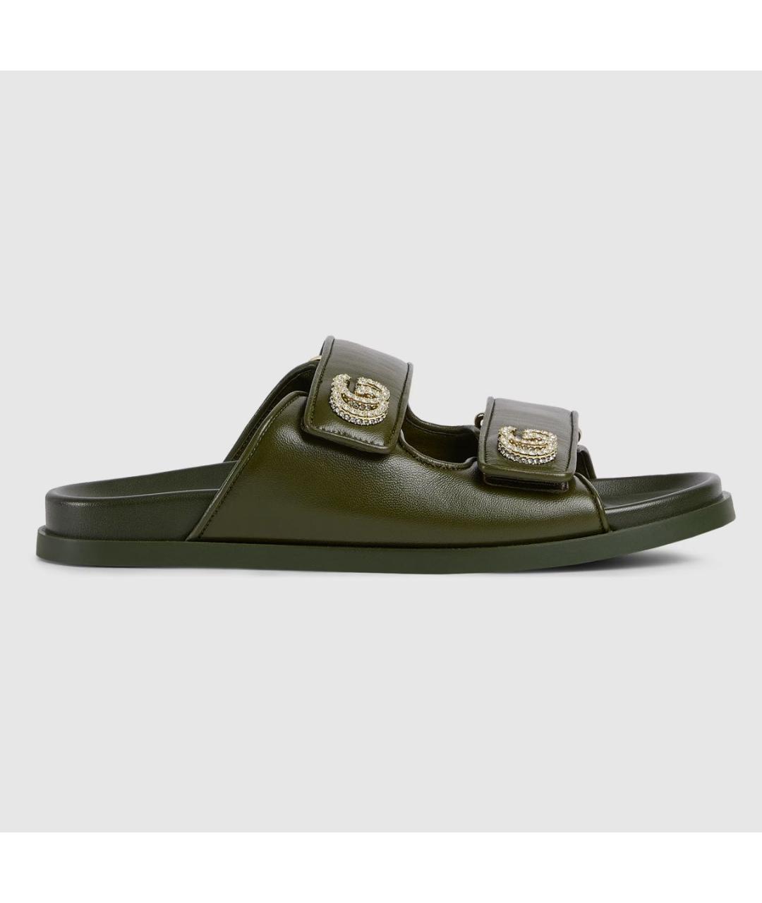 GUCCI Хаки кожаные сандалии, фото 7