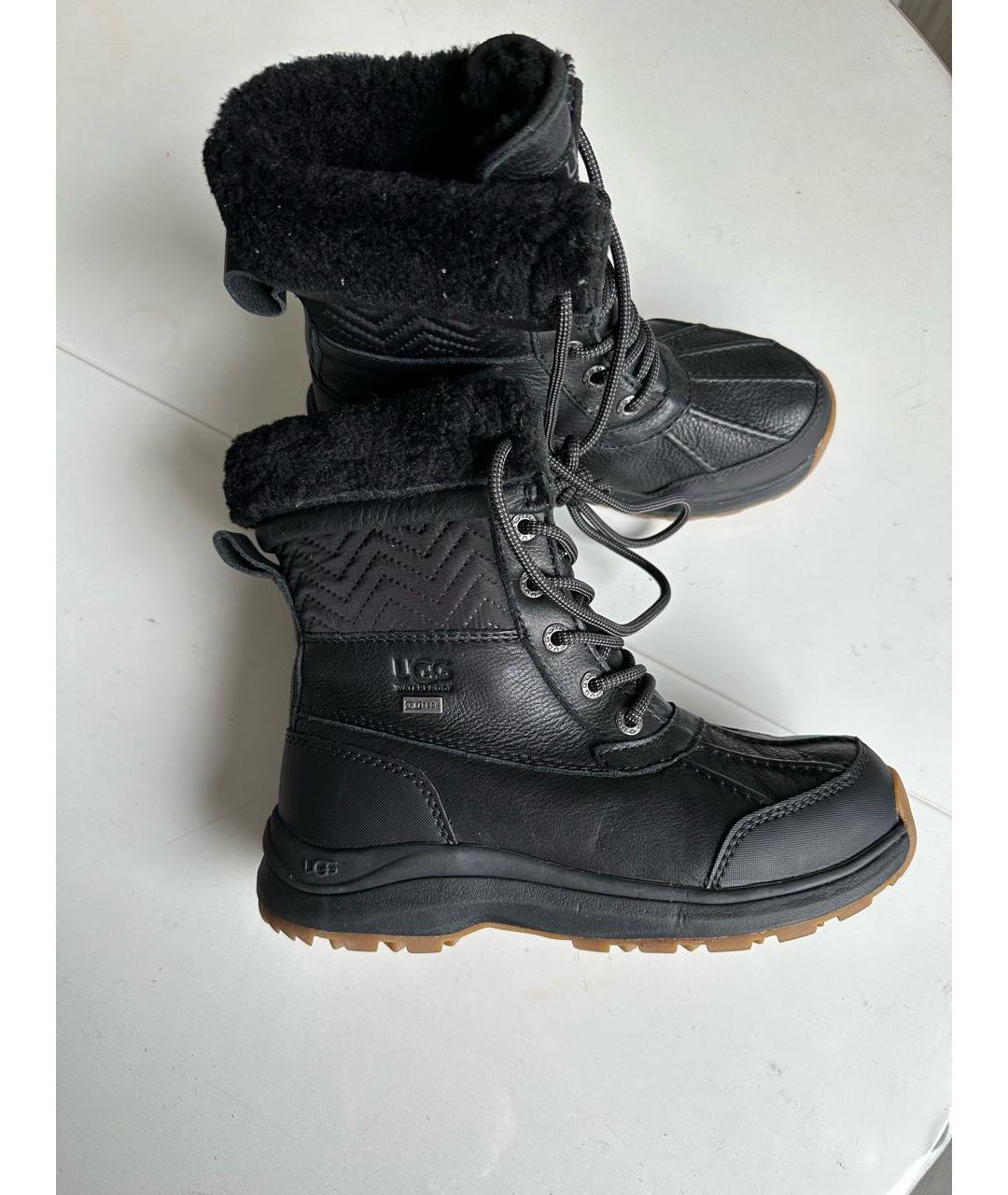 UGG AUSTRALIA Черные кожаные ботинки, фото 5