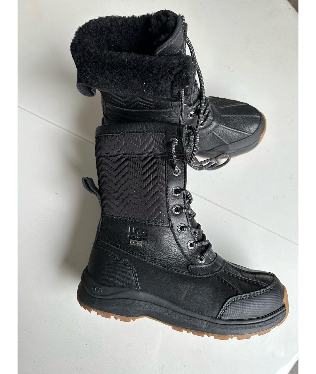 UGG AUSTRALIA Черные кожаные ботинки, фото 6