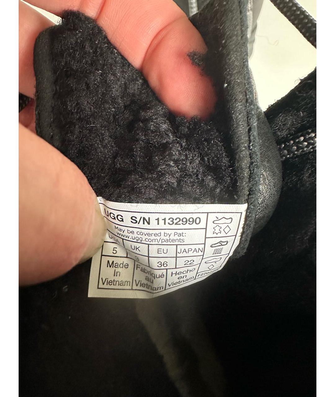UGG AUSTRALIA Черные кожаные ботинки, фото 7
