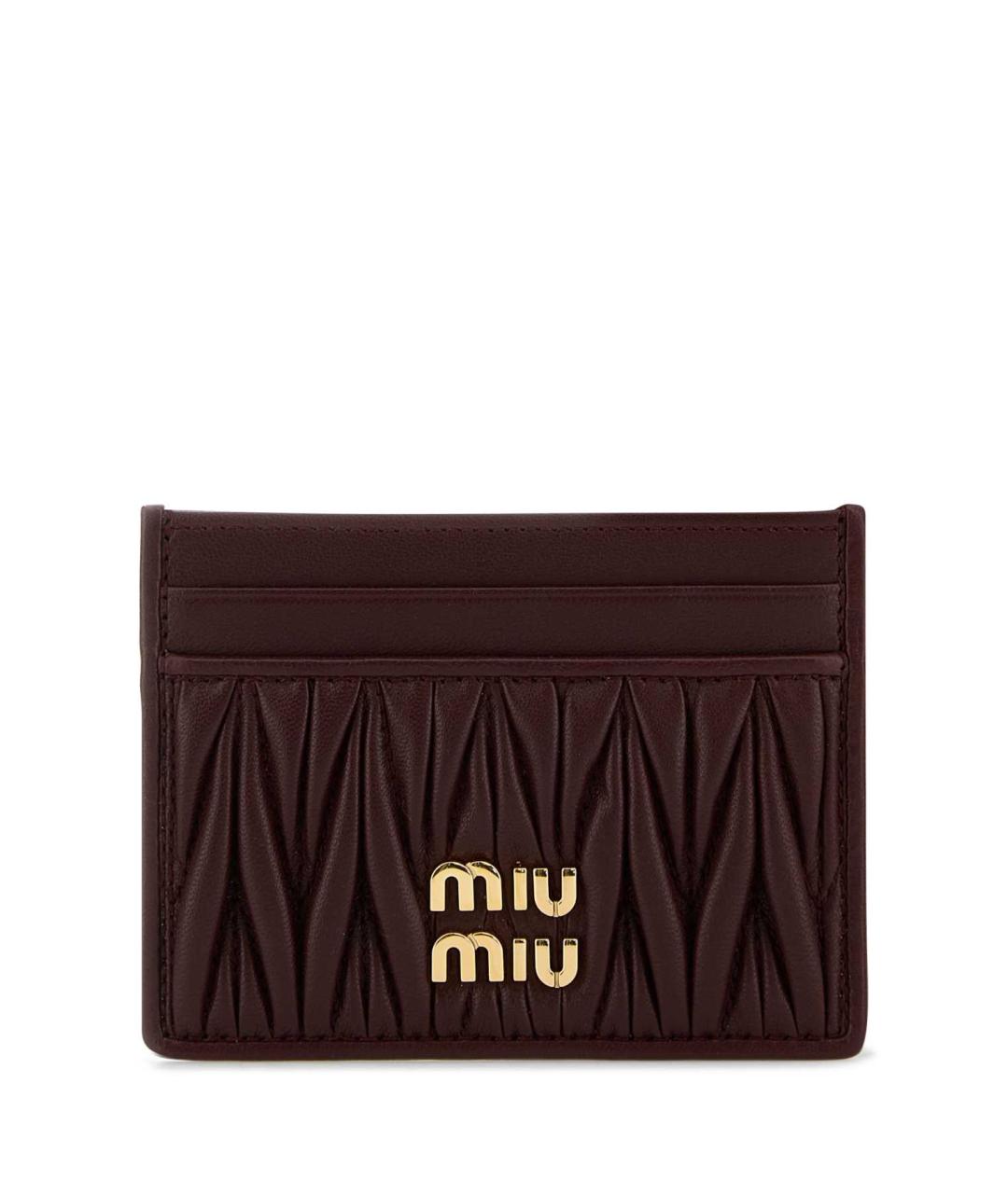 MIU MIU Бордовый кожаный кардхолдер, фото 1