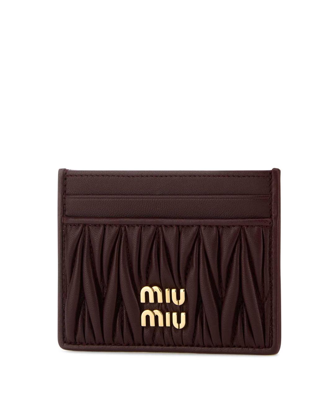 MIU MIU Бордовый кожаный кардхолдер, фото 2