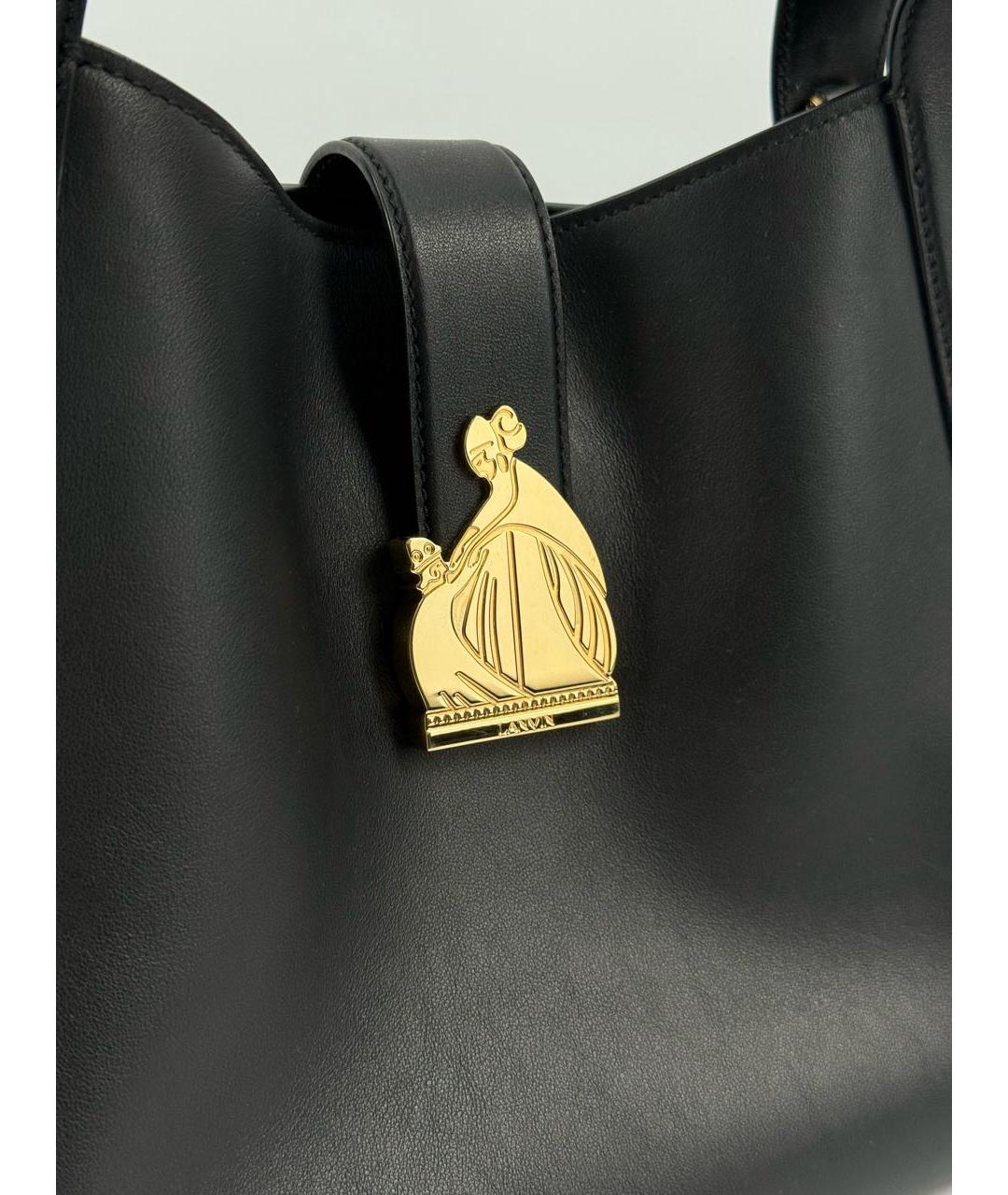 LANVIN Черная кожаная сумка тоут, фото 5