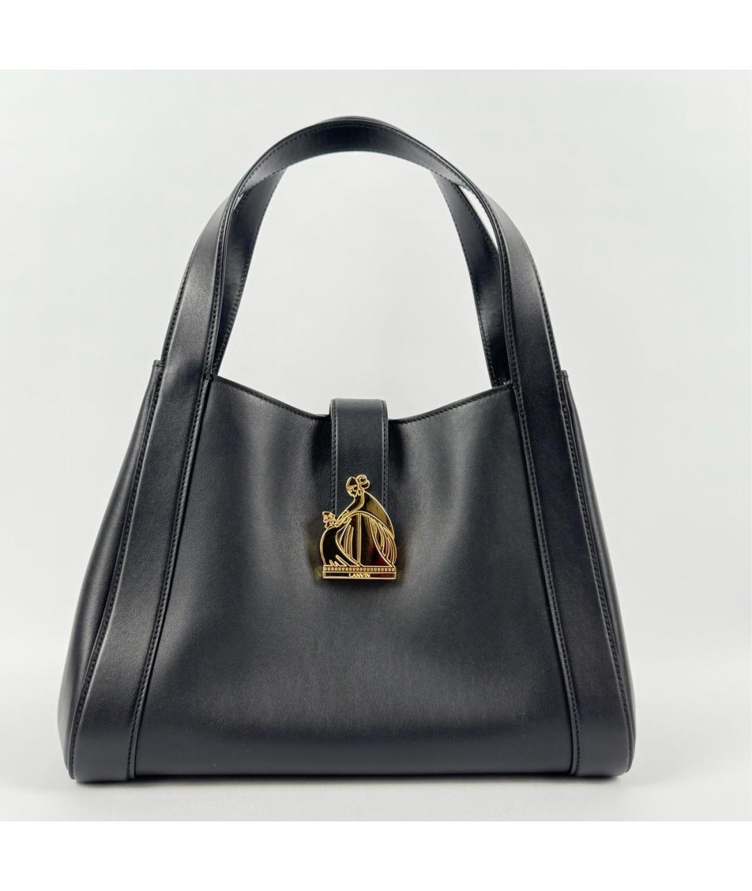 LANVIN Черная кожаная сумка тоут, фото 4