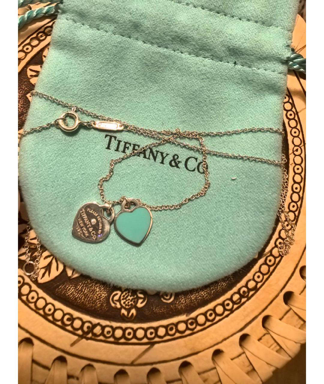 TIFFANY&CO Бирюзовая серебряная подвеска, фото 3