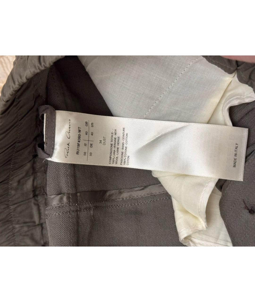 RICK OWENS Шерстяные повседневные брюки, фото 3